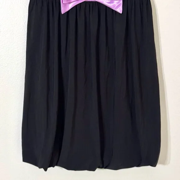 Vtg Y2K Gunne Sax Strapless Dress Bubble Hem Purple Bow Lace Prom Party Lavender - Picture 3 of 15